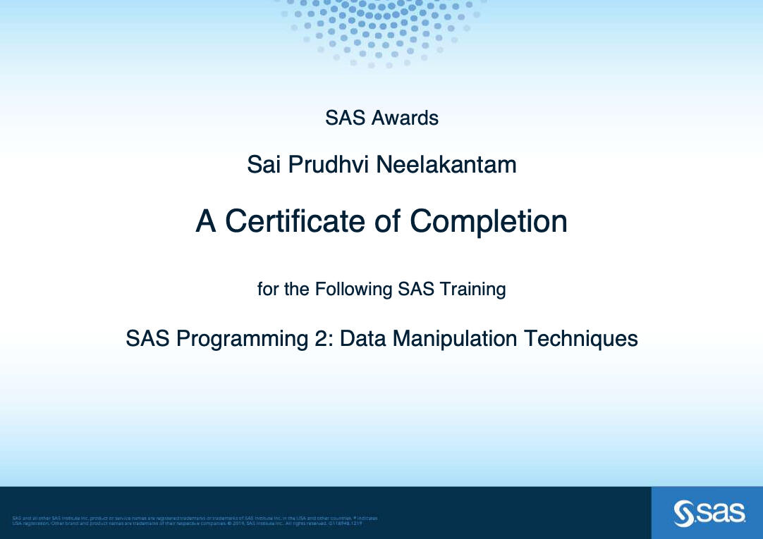 Advanced-Data Manipulation using SAS Programming