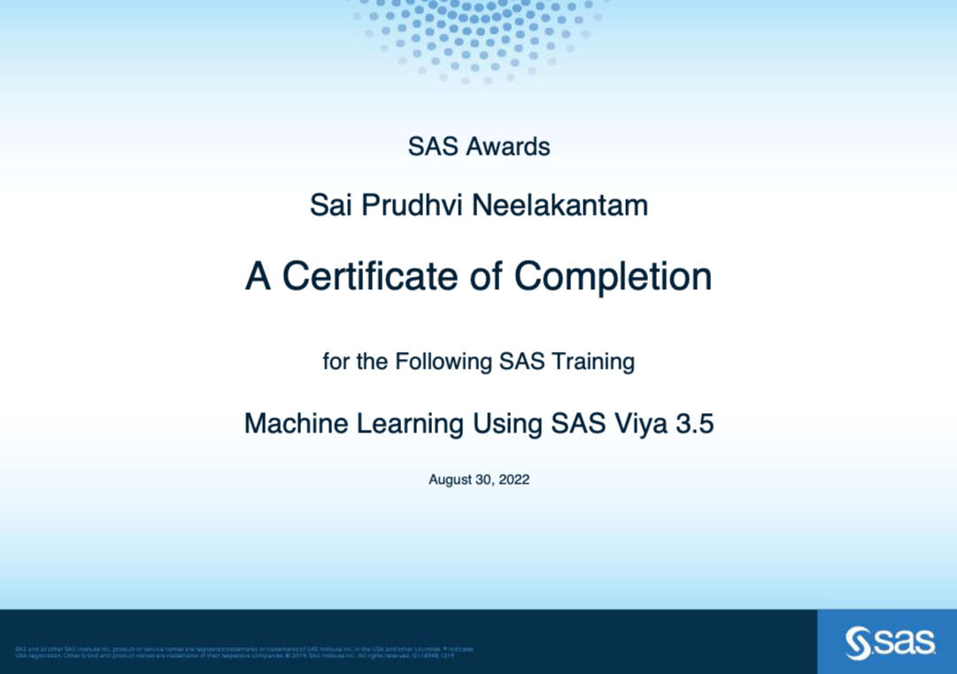 Machine Learning Using SAS Viya