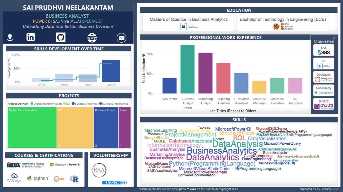 A DYNAMIC, ENGAGING & INTERACTIVE CV OF A BUSINESS ANALYST