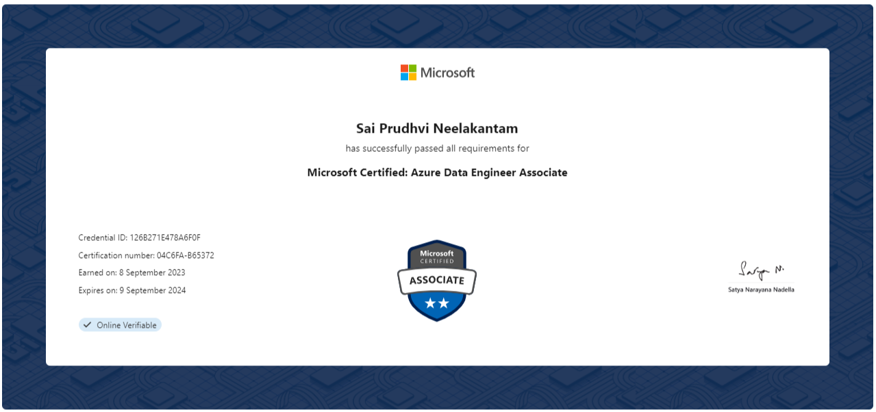 Microsoft Certified: Azure Data Engineer Associate